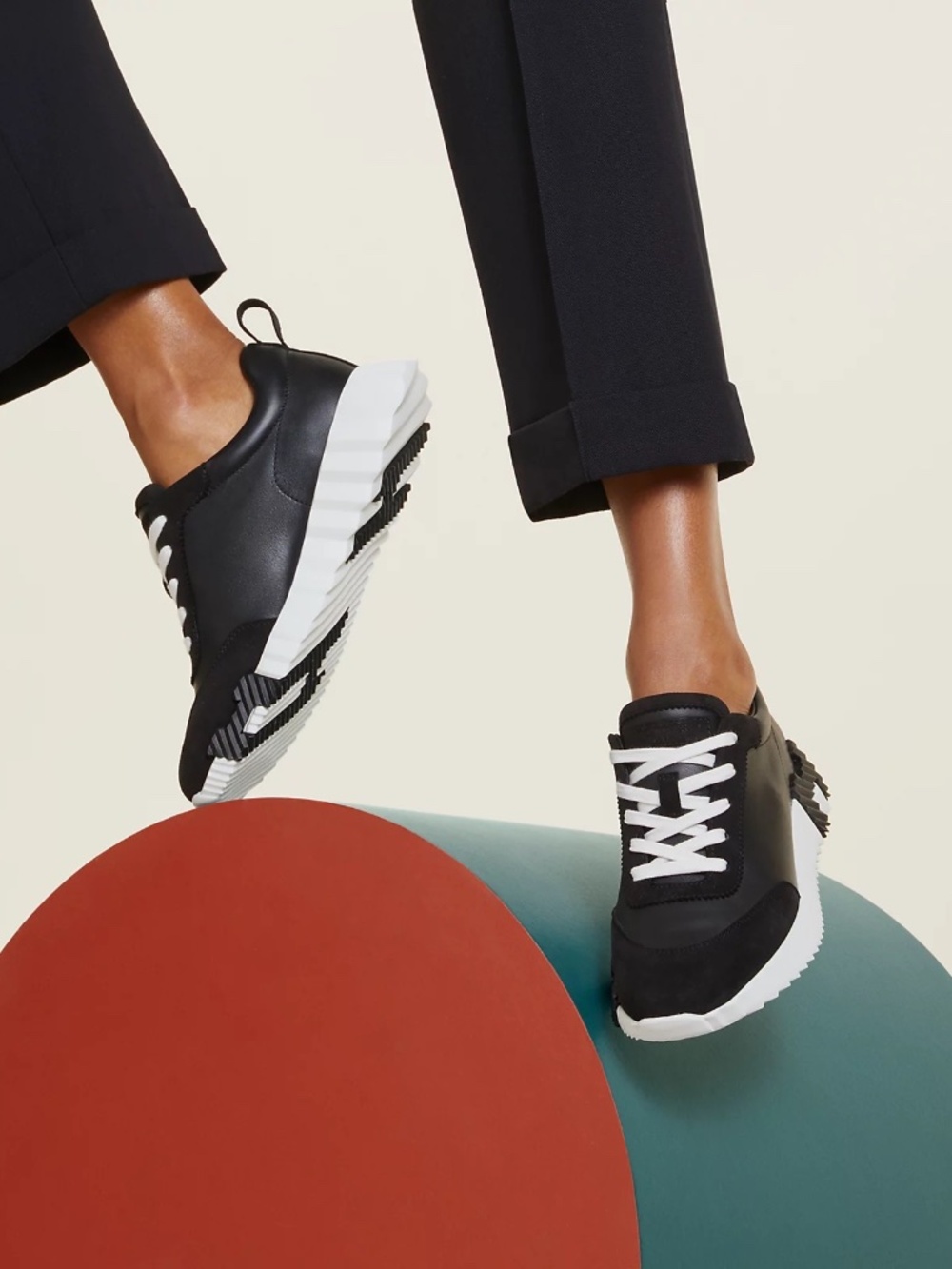 Hermes Bouncing Sneaker Black Leather Size 41